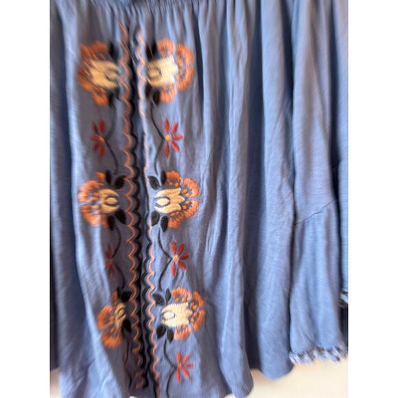 Altar’d State Embroidered Off Shoulder Bell Sleeve Top - Picture 2 of 6